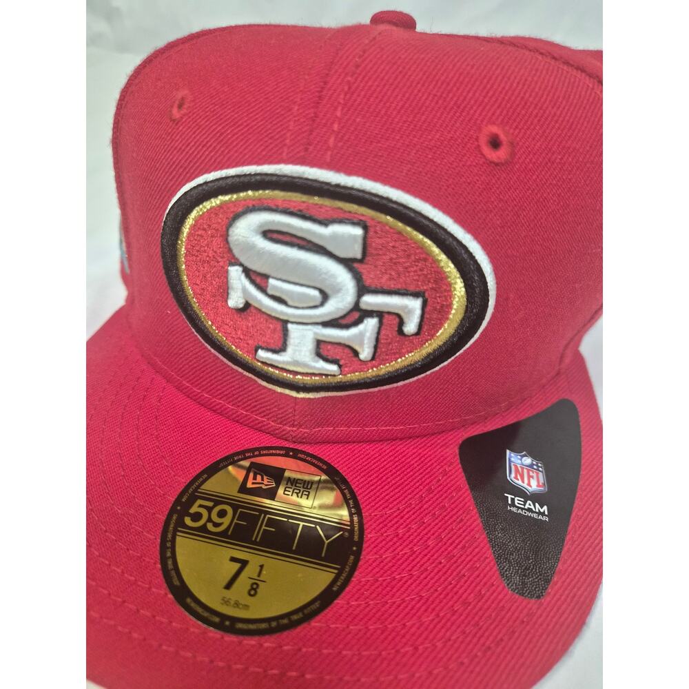 San Francisco #49ers NewEra 59FIFTY Fitted Hat – Size 7 1/8  Red Hat
